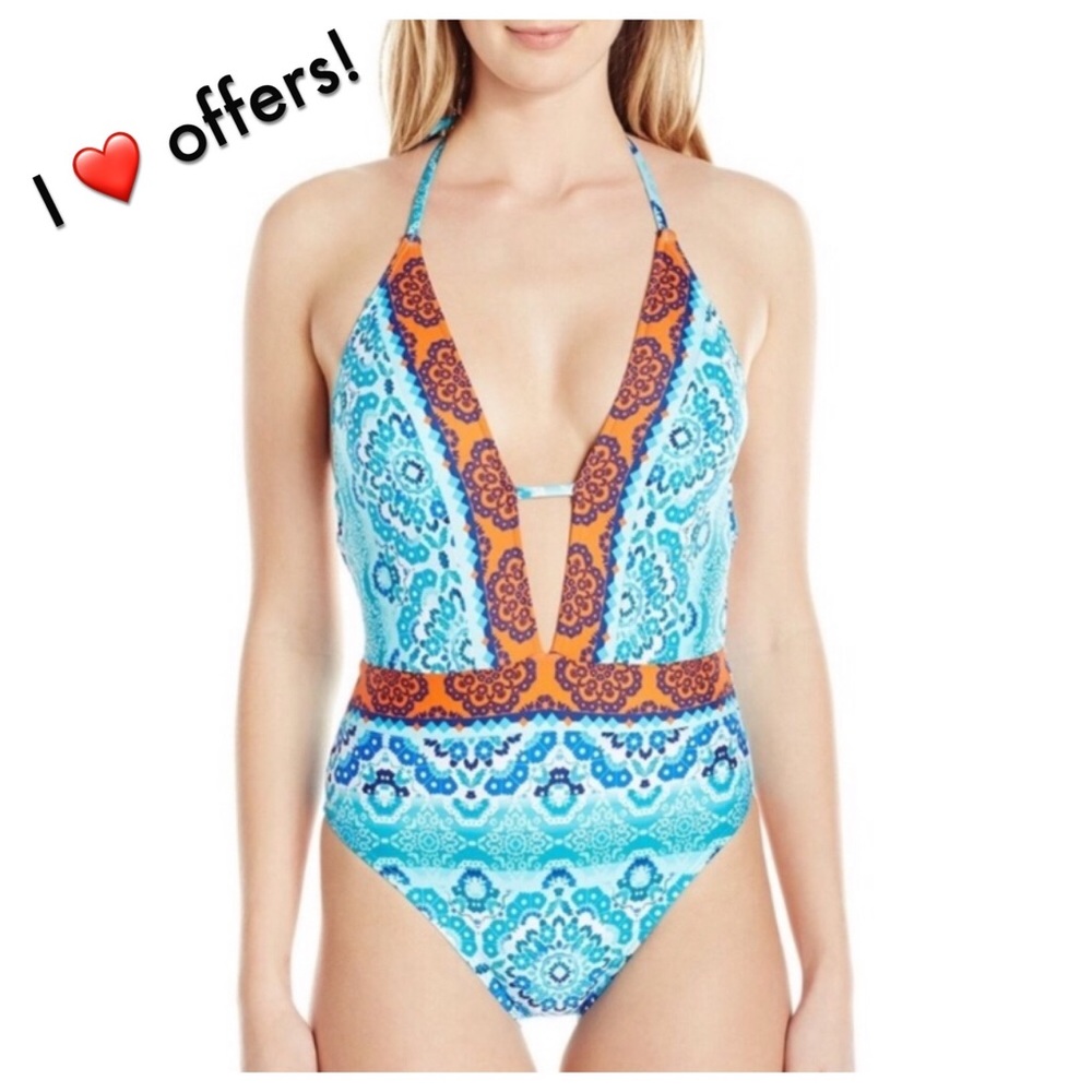 La Blanca Keyhole Halter Swimsuit NWT